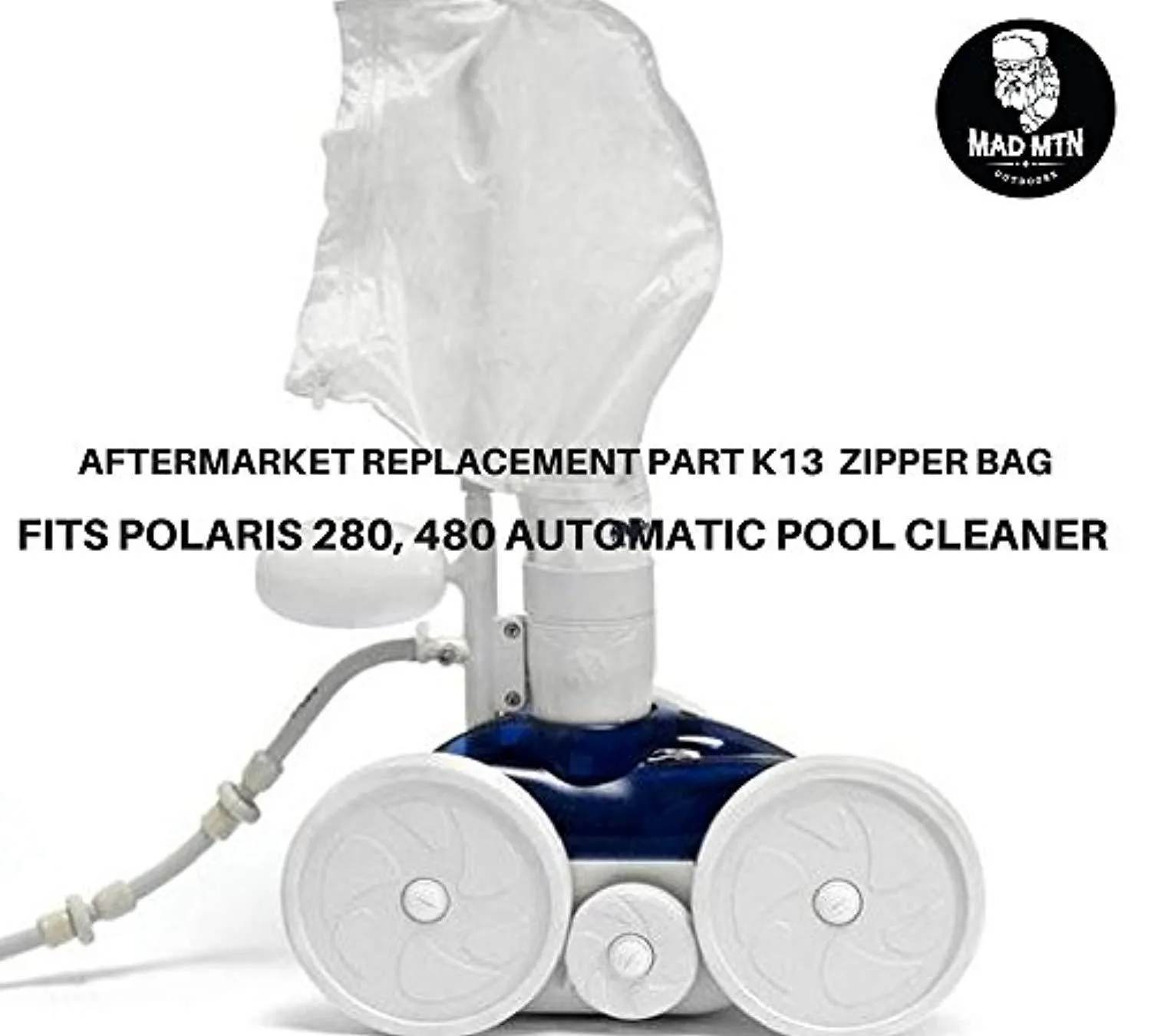 Mad MTN Outdoors 2 Pack Filter Pool Bags (Zipper) Fit 280, 480 Automatic Cleaner Replacement Part K13, K16 - Compatible All Purpose Leaf Catcher/Debris Mesh Collection Bags with Extra Large Chambers