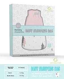OptimaBaby Pink Grey Woodland Deer Baby Sleeping Bag Winter Model 2.5 Tog Small (0-12M)