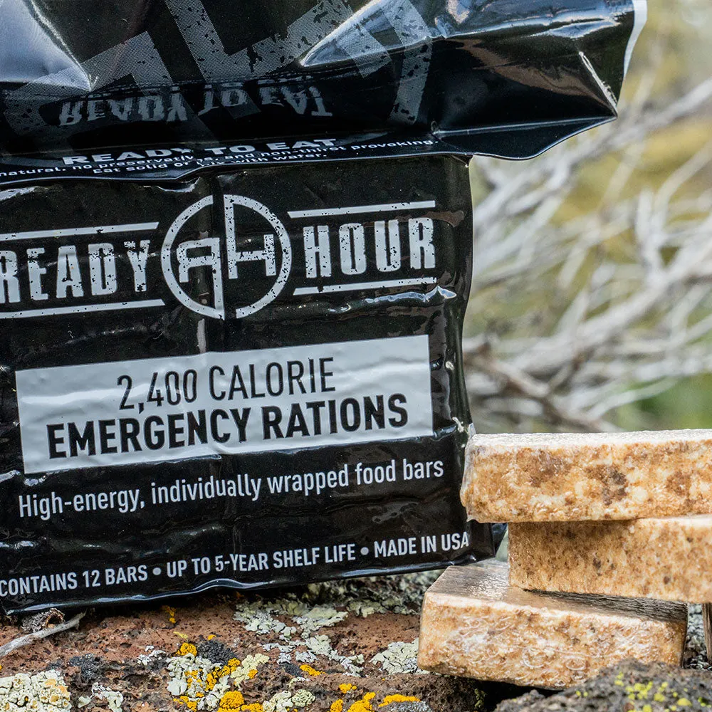 Ready Hour Case Pack:  On-The-Go Emergency Food Ration Bars 2400 Calories (30-Pack)