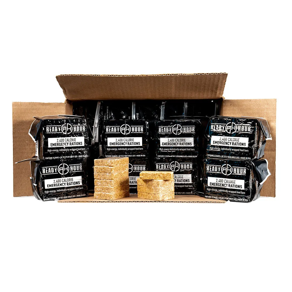 Ready Hour Case Pack:  On-The-Go Emergency Food Ration Bars 2400 Calories (30-Pack)