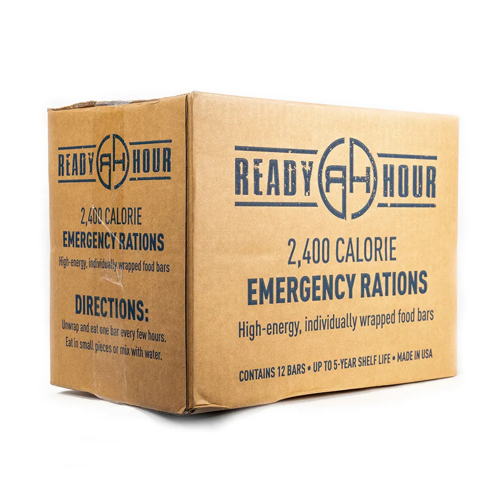 Ready Hour Case Pack:  On-The-Go Emergency Food Ration Bars 2400 Calories (30-Pack)