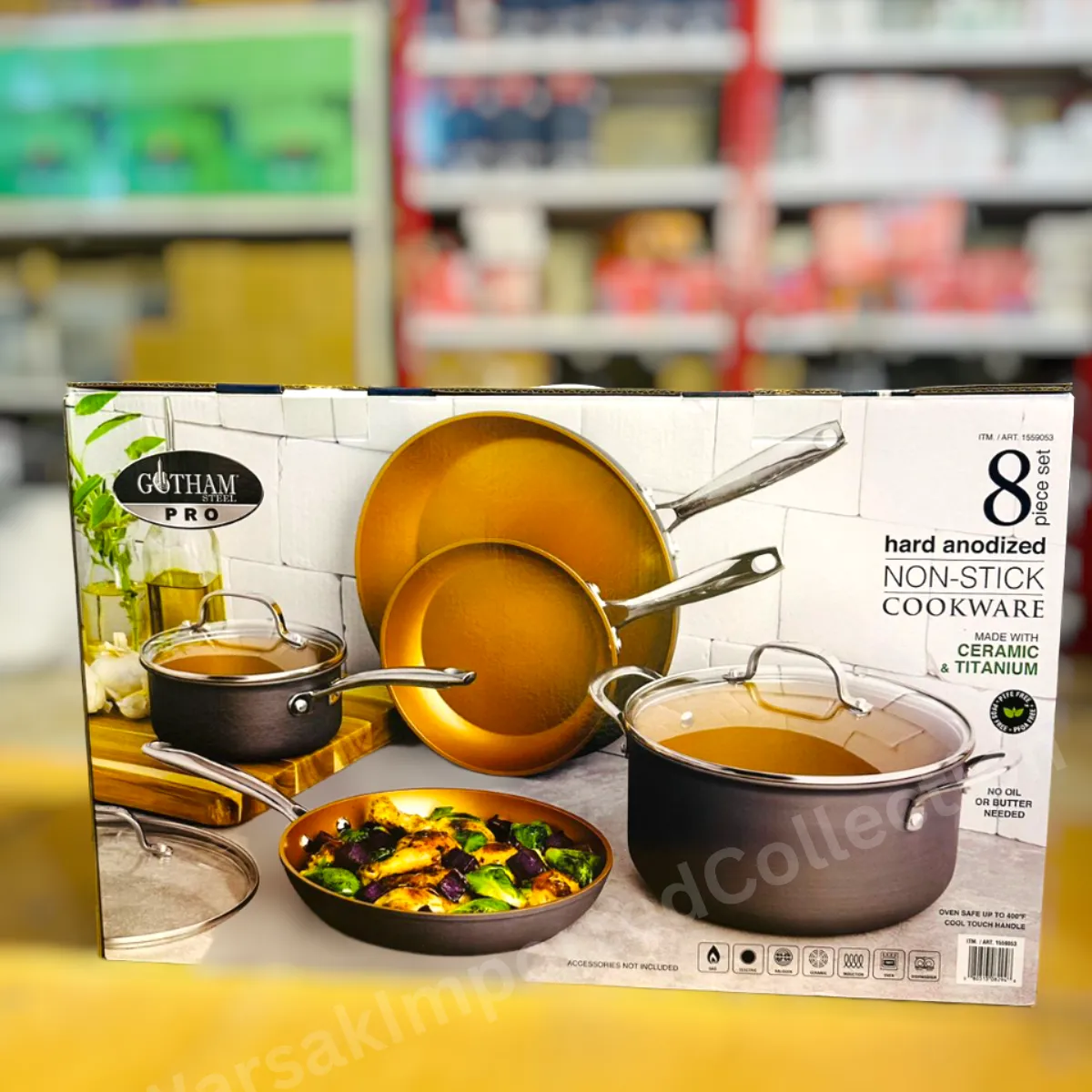 USA Lot 8 Pcs Gotham Pro Hard Anodized Cookware Set