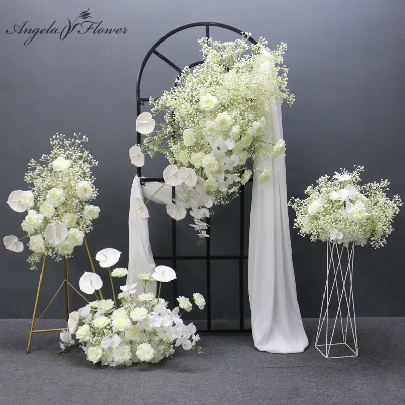 White Wedding Arch Decor Table Centerpiece Party Floor Flower Ball A161 A7480