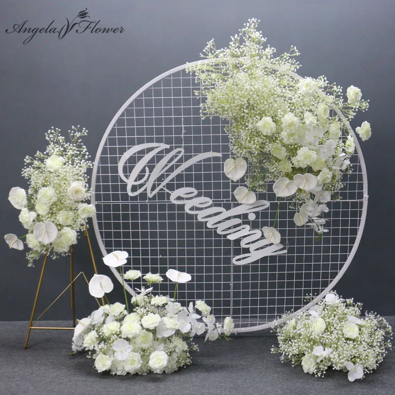White Wedding Arch Decor Table Centerpiece Party Floor Flower Ball A161 A7480