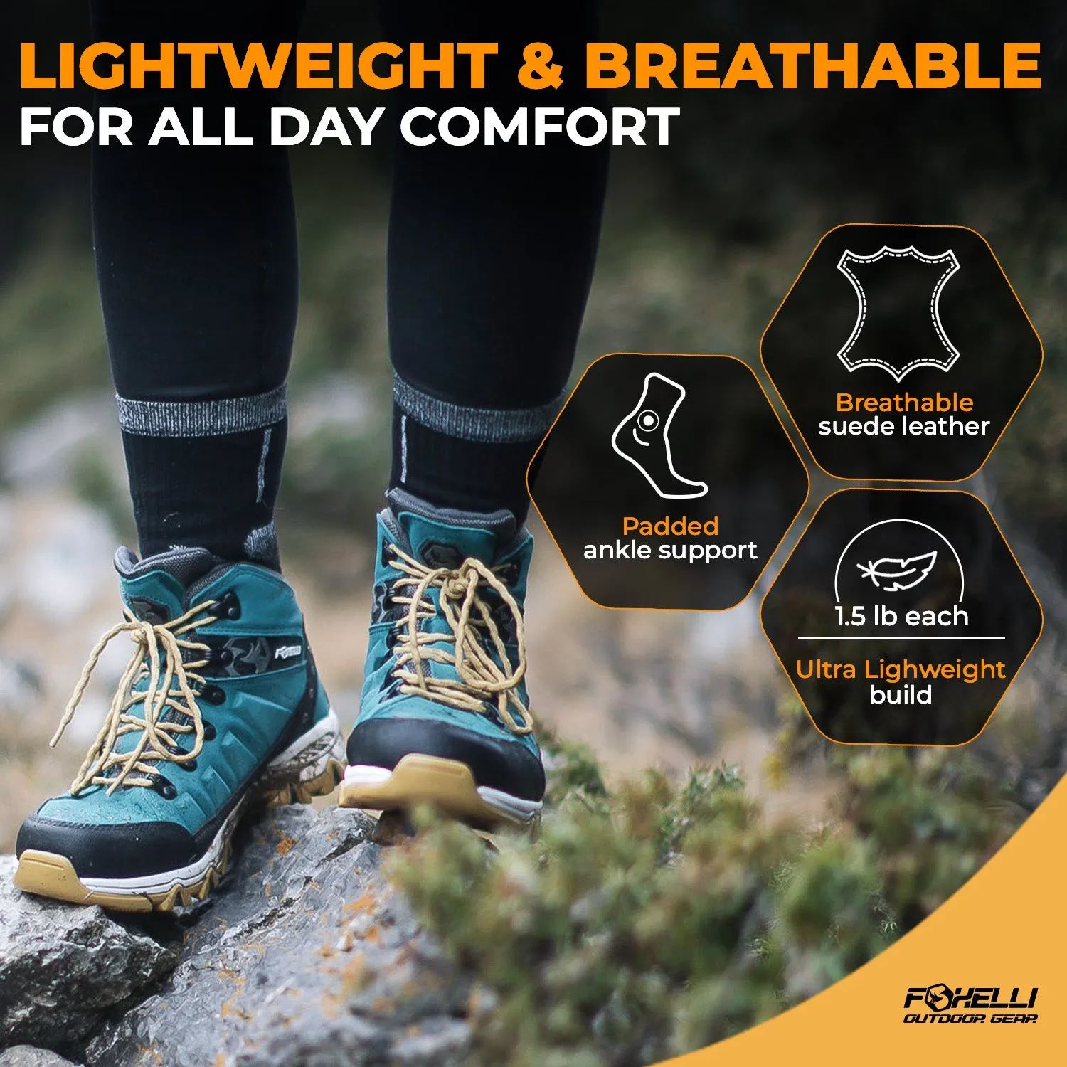Women's Hiking Pants & Teal Boots