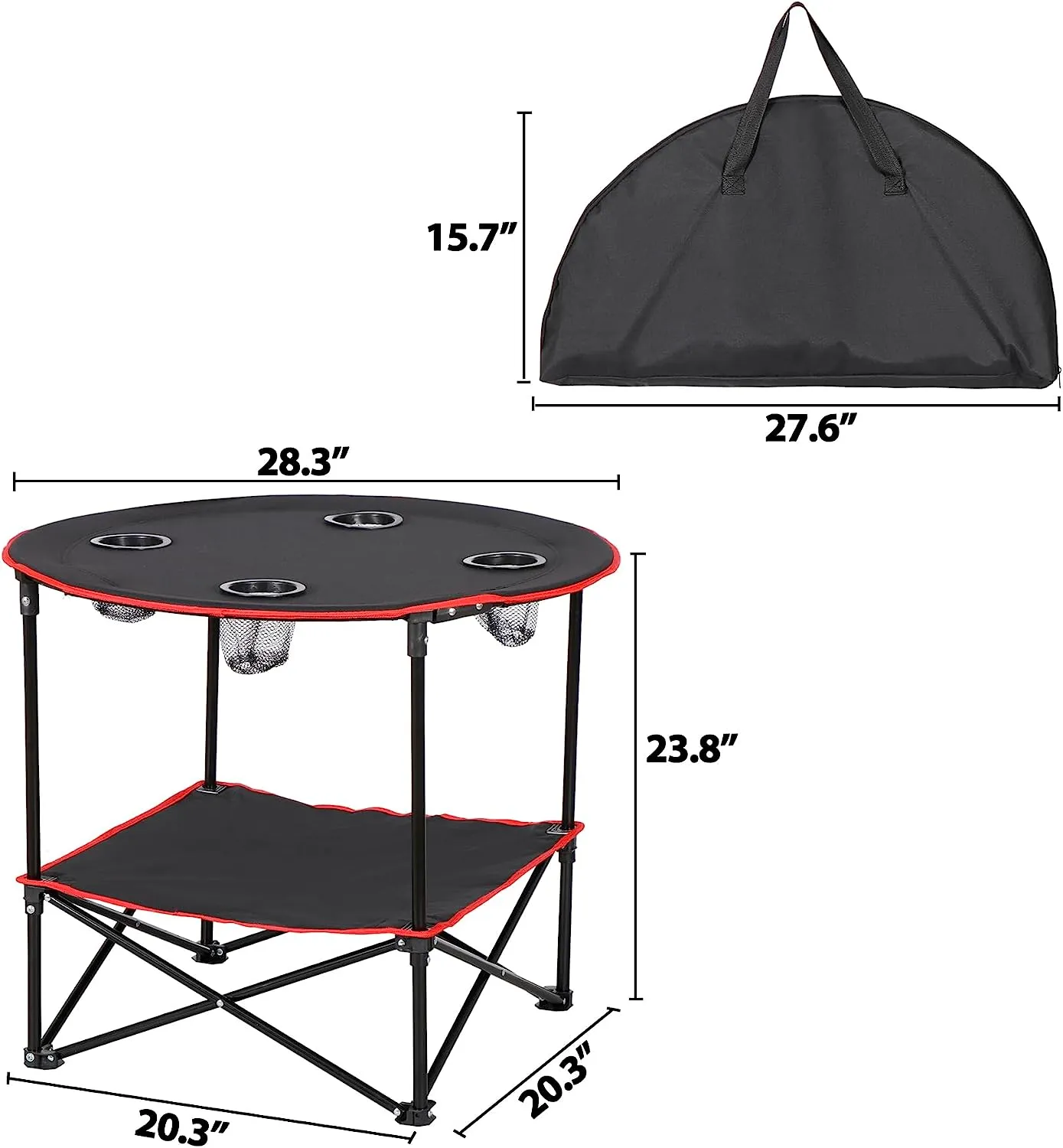 ZENY™ Portable Folding Picnic Table Outdoor Camping Table with 4 Cup Holders